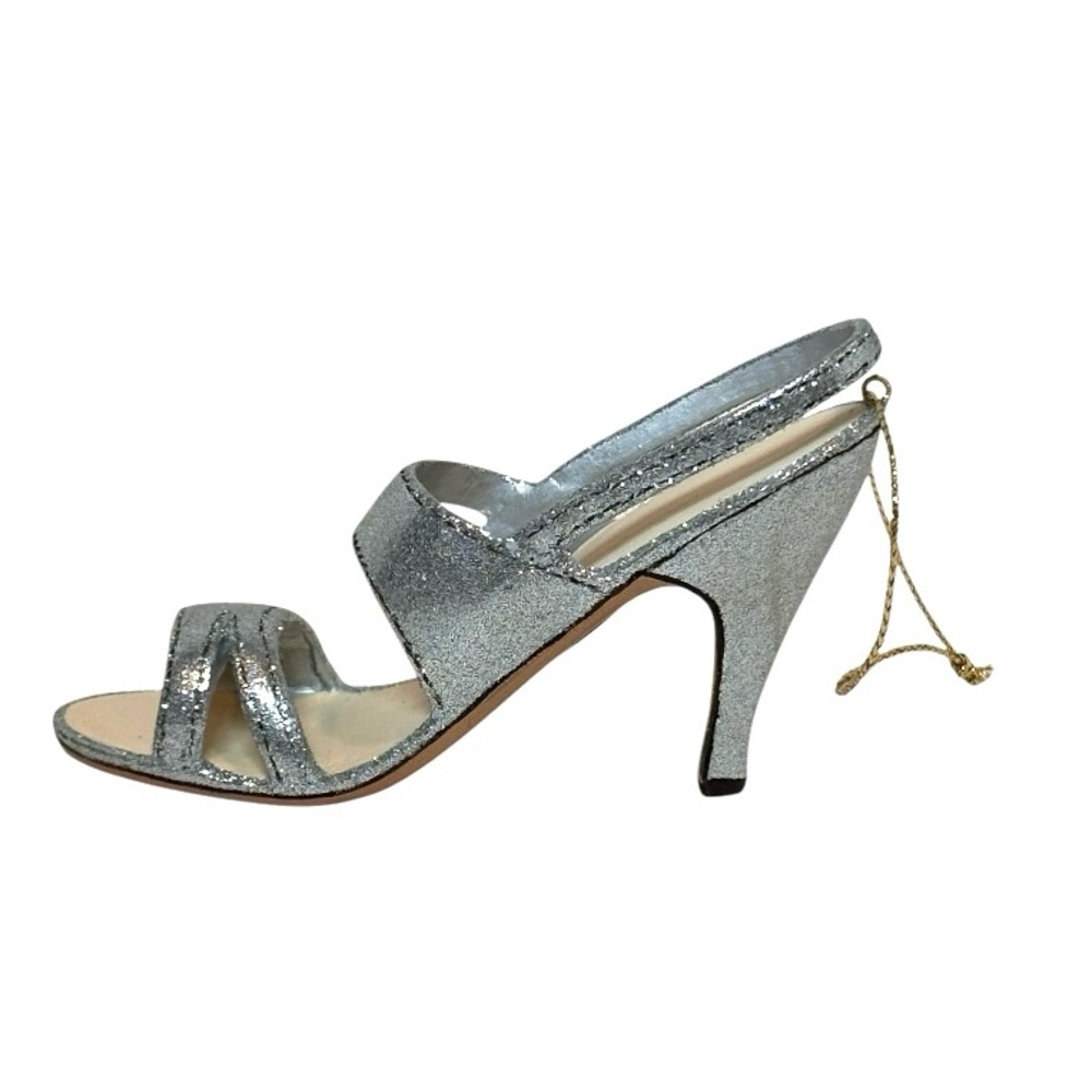 METROPOLITAN MUSEUM OF ART SILVER BANDED SLINGBACK SHOE ORNAMENT 2010 - Picture 3 of 8